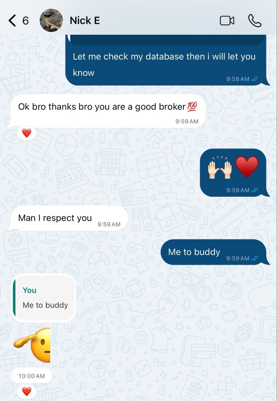 Client feedback screenshot thanking us after a lead file delivery